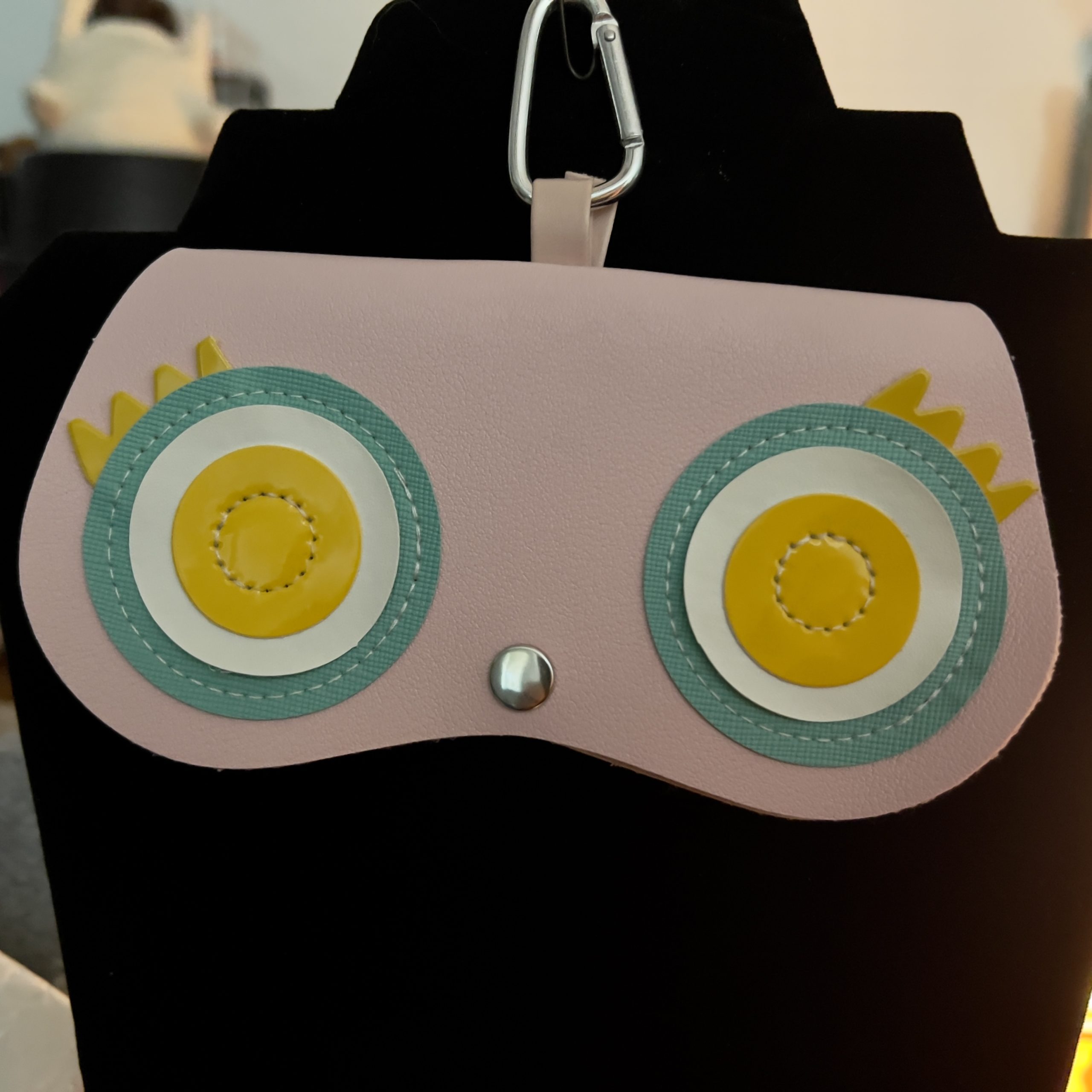Cute owl holder for glasses - pink