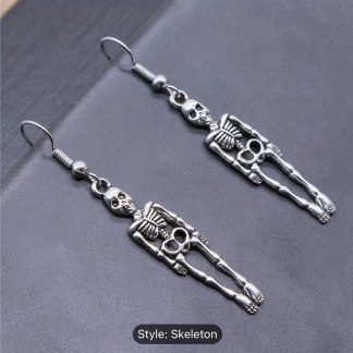 Silvery Skeleton Earrings