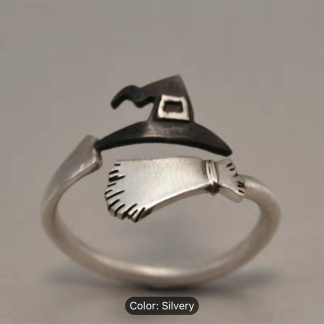 Witch Hat and Broom Ring