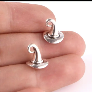 Silvery Witch Hat Necklace with Chain