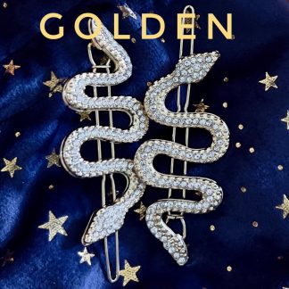 Rhinestone Snake Hair Clips - Gold & Silver
